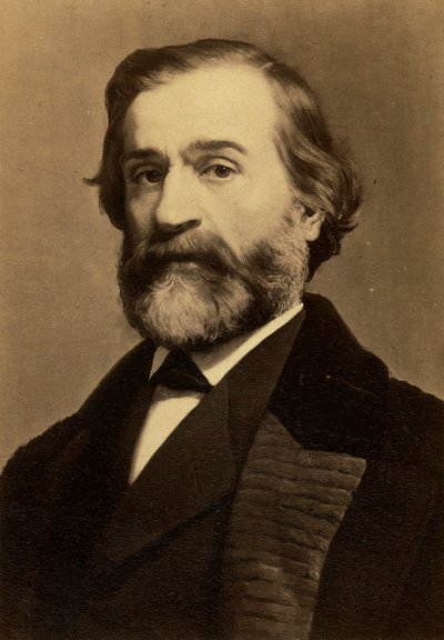 Portret van de componist Giuseppe Verdi door Friedrich Bruckmann Verlag